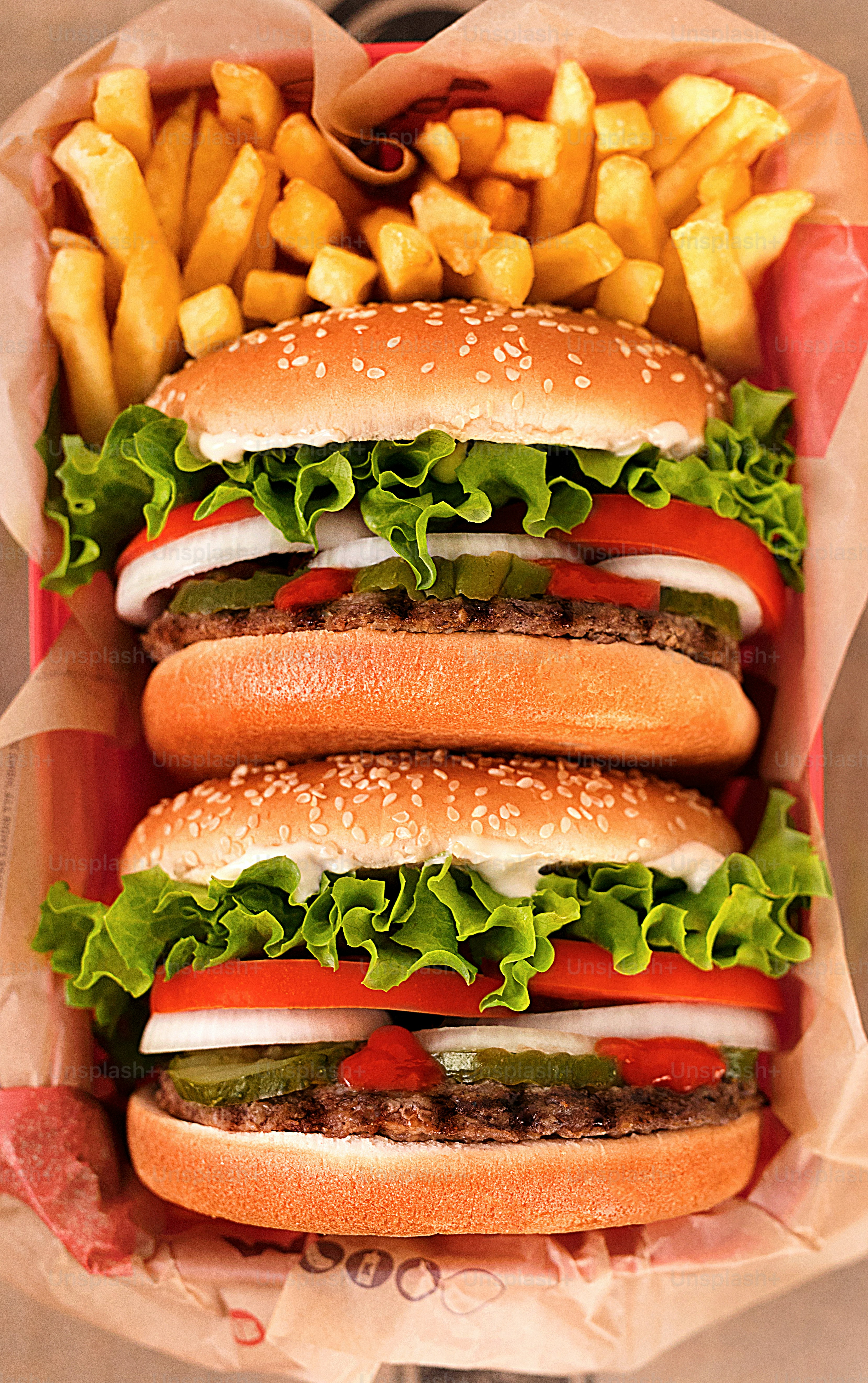 A hamburger representing fast food marketing